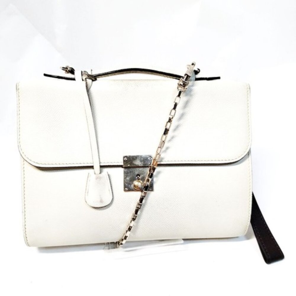 Valextra Hand Bag White Leather 2336712